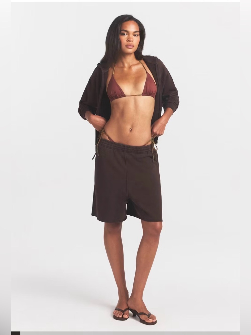 SKIMS FRENCH TERRY WALKING SHORT STYLE: BT-SHO-11244W COLOR: ESPRESSO SIZE: XL